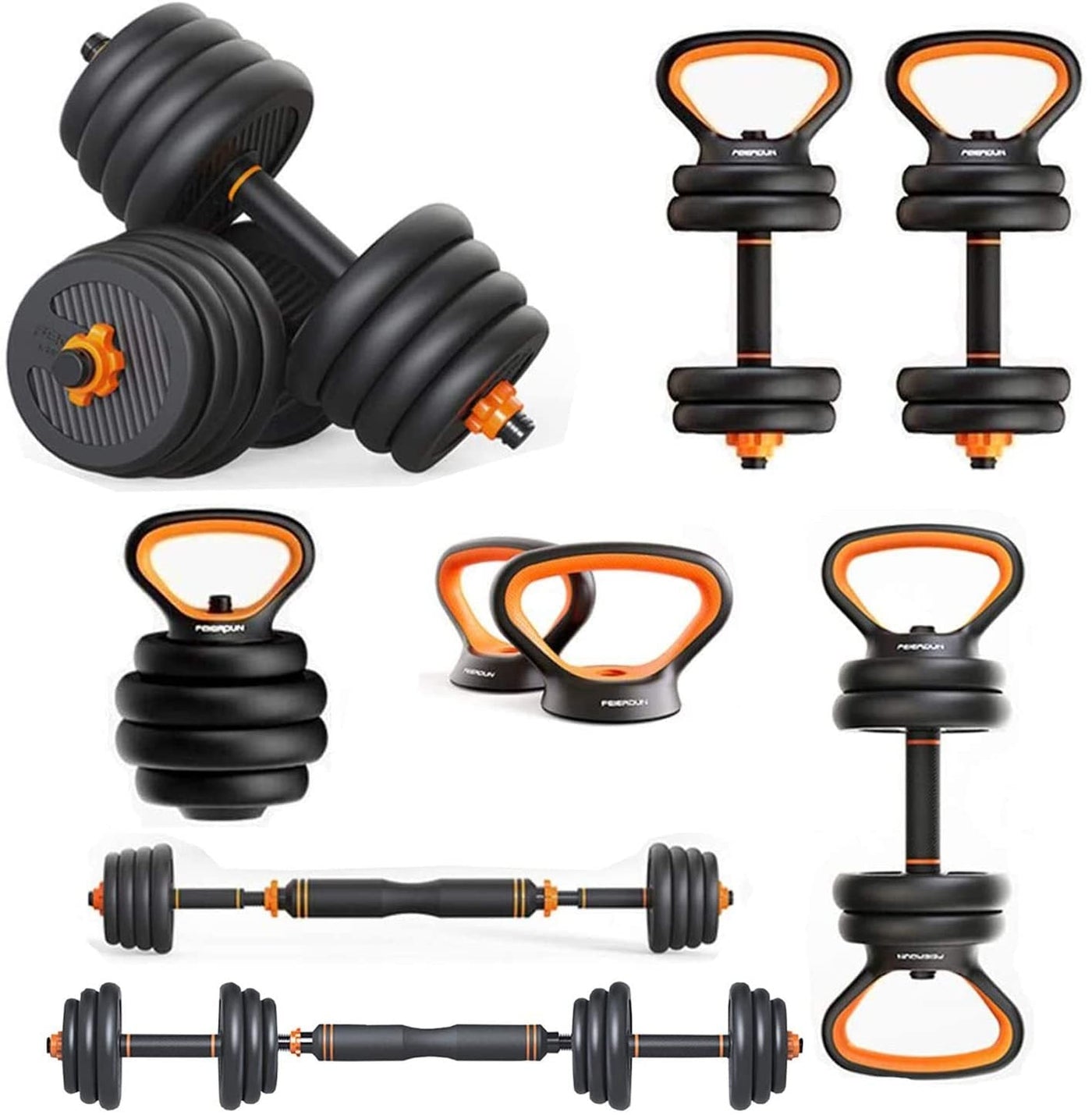  Dumbbells Kettlebells, Barbells Multifunctional Combination Six In OneAdjustable Weight SystemFeature: Features an adjustable weight mechanism that allows you to customize the resistance from 5 to 50 pounds.Advantage: Accommodates difDumbbells Kettlebells, Barbells MultifunBlair's storeBlair's storeDumbbells Kettlebells, Barbells Multifunctional Combination