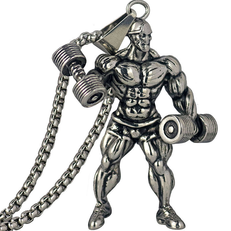 Barbell weightlifting necklaceFeature: Crafted from durable stainless steel with a polished finish.Advantage: This necklace is resistant to tarnishing and corrosion, ensuring it remains beautifulBarbell weightlifting necklaceBlair's storeBlair's storeBarbell weightlifting necklace