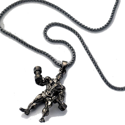 Barbell weightlifting necklaceFeature: Crafted from durable stainless steel with a polished finish.Advantage: This necklace is resistant to tarnishing and corrosion, ensuring it remains beautifulBarbell weightlifting necklaceBlair's storeBlair's storeBarbell weightlifting necklace